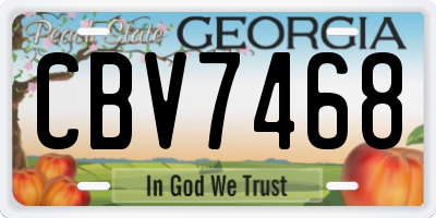 GA license plate CBV7468