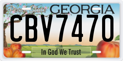 GA license plate CBV7470