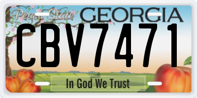 GA license plate CBV7471
