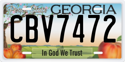 GA license plate CBV7472