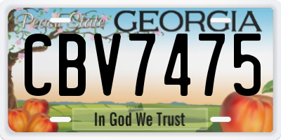 GA license plate CBV7475