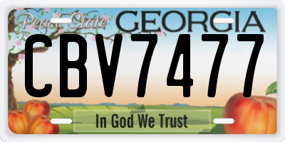 GA license plate CBV7477