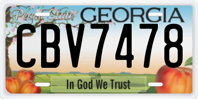 GA license plate CBV7478