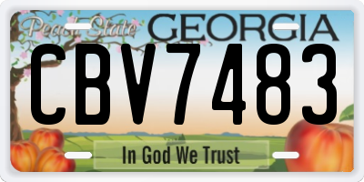 GA license plate CBV7483