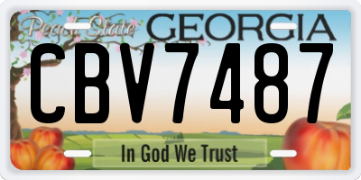 GA license plate CBV7487