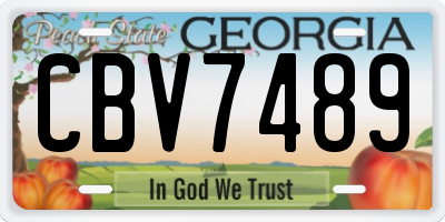 GA license plate CBV7489