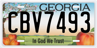 GA license plate CBV7493