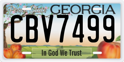 GA license plate CBV7499
