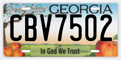 GA license plate CBV7502