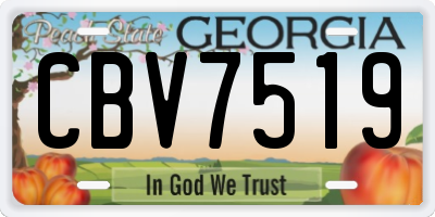 GA license plate CBV7519
