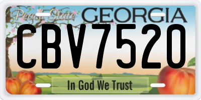 GA license plate CBV7520