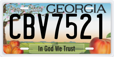 GA license plate CBV7521