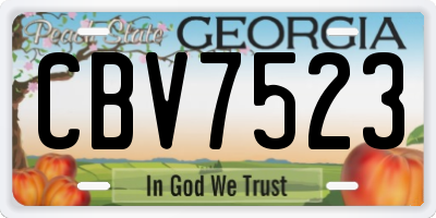 GA license plate CBV7523