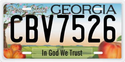 GA license plate CBV7526