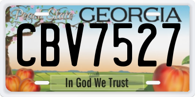 GA license plate CBV7527