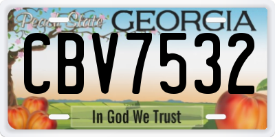 GA license plate CBV7532