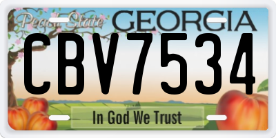 GA license plate CBV7534