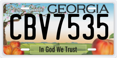 GA license plate CBV7535
