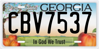 GA license plate CBV7537