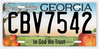 GA license plate CBV7542