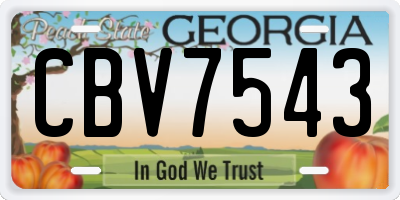 GA license plate CBV7543