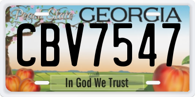 GA license plate CBV7547