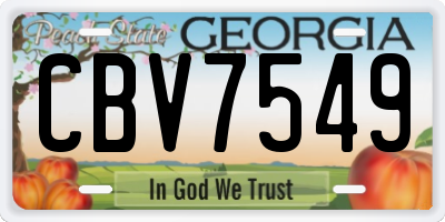 GA license plate CBV7549