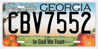 GA license plate CBV7552