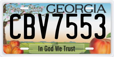 GA license plate CBV7553