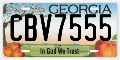 GA license plate CBV7555