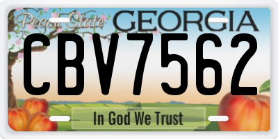 GA license plate CBV7562