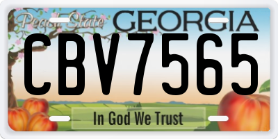 GA license plate CBV7565