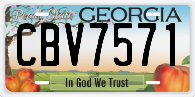 GA license plate CBV7571