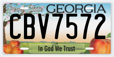GA license plate CBV7572