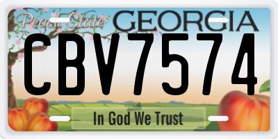 GA license plate CBV7574