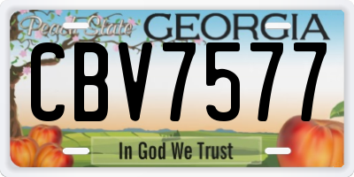 GA license plate CBV7577