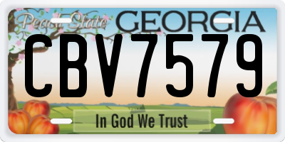 GA license plate CBV7579