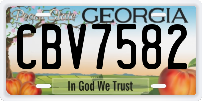 GA license plate CBV7582