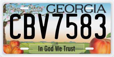 GA license plate CBV7583