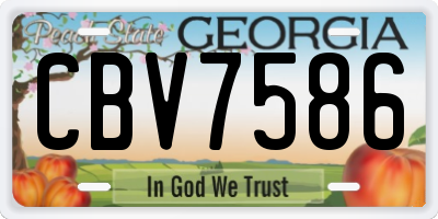 GA license plate CBV7586