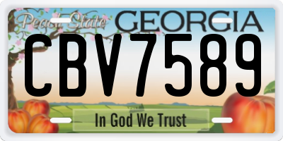 GA license plate CBV7589