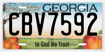 GA license plate CBV7592