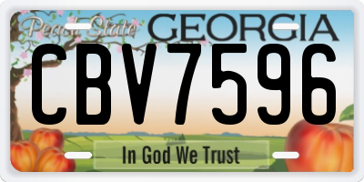 GA license plate CBV7596
