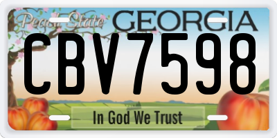GA license plate CBV7598