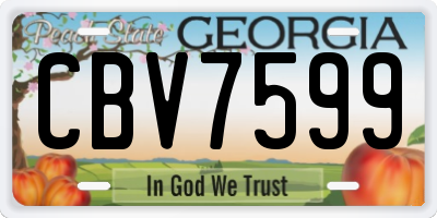 GA license plate CBV7599