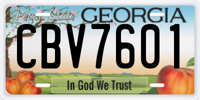 GA license plate CBV7601