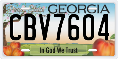 GA license plate CBV7604