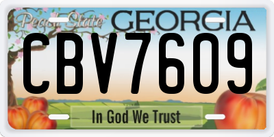 GA license plate CBV7609