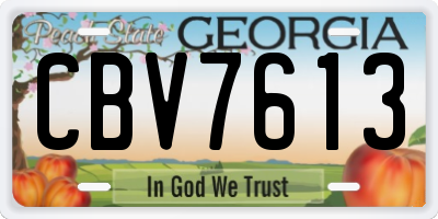 GA license plate CBV7613