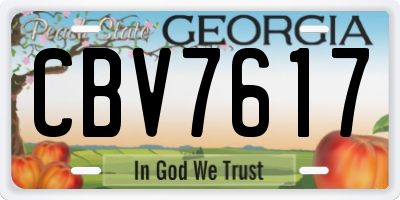 GA license plate CBV7617